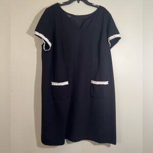Talbots Black Dress with White Trim